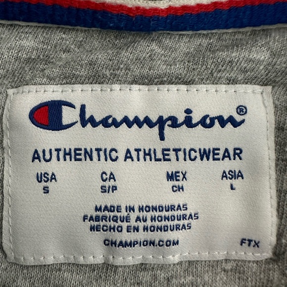 Women’s Small Champion Hoodie Sweatshirt In Gray with blue and red champion word - Picture 10 of 16